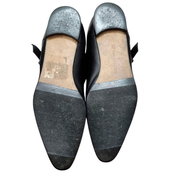 MANOLO BLAHNIK Size 36/US 6 Black Leather Low-Heeled Tall Back- Zip Boots Italy - Picture 11 of 15
